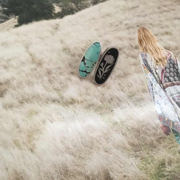 Language of Stones Turquoise & Sterling Artisan Shadowbox Ring: NWOT! Size 6.5 - Picture 4 of 8